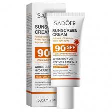 Солнцезащитный крем для лица и тела SADOER Крем солнцезащитный SPF 90+ с алоэ и витамином Е 50