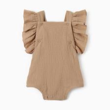 Комбинезон с рюшами Крошка Я Муслин, рост 74-80 см, бежевый