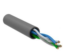 IEK Витая пара U/UTP кат.5E 24AWG 2 пары LSZH 1м серый (305м), BC1-C5E02-121-305-R-G 1 м