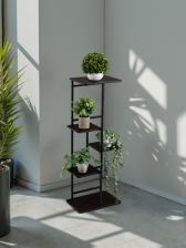 Подставка для цветов Greengo, 5 полок, 36x23x94 см, напольная, каркас металл, полки МДФ, чёрная