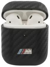 Чехол для наушников BMW для Airpods M-collection PU carbon effect with metal logo Черный