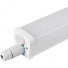 Светодиодный накладной светильник с возможностью подвесного монтажа серии ALT-TUBULAR-MOTION предназначен для общего внутреннего освещения производственных помещений, торговых залов, складов. Накладной светильник 36 Вт. со встроенным микроволновым датчиком движения. Корпус прямоугольный, белый пластик, влагозащищенный IP65. Ударопрочность IK05. Питание AC 220-240В, драйвер встроенный. Максимальная мощность для подключения в линию 300 Вт. Настройки датчика: Дальность действия 10,5м. Время отключения 5сек.