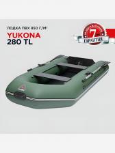 Лодка ПВХ надувная под мотор Yukona 280 TL двухместная для рыбалки, зеленая, Зеленый