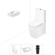 Комплексное предложение по специальной цене, включающее все необходимое для обустройства санузла / ванной комнаты. Элегантный вид напольного унитаза позволяет гармонично вписаться в интерьер современного санузла или ванной комнаты, наполняя его атмосферой роскоши и уюта. Санитарный фарфор Lavinia Boho имеет более твердую и гладкую поверхность, нежели сантехнический фаянс. Система антивсплеск увеличивает гигиеничность использования изделия и делает уборку более быстрой и простой. Компактная подвесная раковина Lavinia Boho One (370 х 245 х 100) — оптимально подходит для небольших ванных комнат или гостевых санузлов. Дизайнерская сантехника изготовлена в едином стиле: изделия прекрасно дополняют друг друга и формируют органичный тандем с латунными сифонами, донными клапанами, выпусками, угловыми вентилями и элегантными аксессуарами.