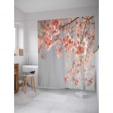 Шторка-занавеска для ванной Штора (занавеска) для ванной JoyArty "Вишня под небом" из сатена, 180х200 см с крючками, sc_43667