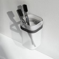 Стакан стеклянный с настенным держателем Am.Pm Func (A8F34322) черный