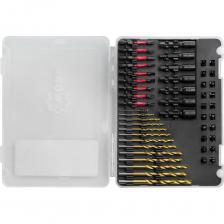 WORB WORB Набор бит в кейсе, 49 шт.13 сверл из быстрорежущей стали: 1,5 мм, 2мм, 2.5 мм, 3 мм, 3,2 мм, 3,5 мм, 4 мм, 4,5 мм, 5 мм, 5,2 мм, 5,5 мм, 6 мм, 6,5 мм.20 ударных бит 1'' : PH1 - 2 шт., PH2 - 2 шт., PH3 - 2 шт., SL5,5 -2 шт., SL6 -2 шт., T20 - 2 шт., T25- 2 шт., PZ1- 2 шт., PZ2 - 2 шт., PZ3 - 2 шт.7 торцевых головок: 4 мм, 5 мм, 5,5 мм, 6 мм, 7 мм, 8 мм, 10 мм.9 ударных бит 2": РН1, РН2, РН3, SL3, SL4, SL5, PZ1,PZ2, PZ3.