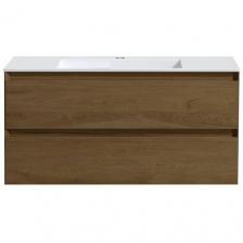 Тумба с раковиной из искусственного камня Vincea Luka 100 T.Oak, White