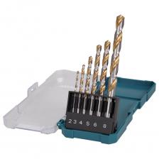 Набор сверл по металлу Makita HSS-G, канавка напыление TIN, 6 шт.: 2,3,4,5,6,8 мм D-77241