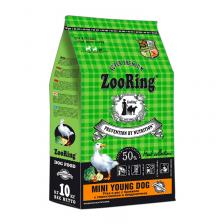 ZooRing Mini Young Dog сухой кором для собак мелких пород, с глюкозамином и хондроитином, с УТКОЙ, с рисом и брокколи - 10 кг супер премиум низкозерновые для взрослых с уткой породы мелкого размера мешок Россия 1 уп. х 1 шт. х 10 кг