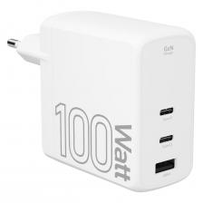 Сетевое зарядное устройство LYAMBDA GaN 2xUSB-C/USB-A, 100 Вт, белое (LJC-100-2C1A)