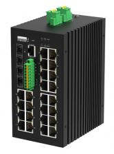 Коммутатор управляемый NIKOMAX GL-SW-G207-24P4ST-I промышленный L2+, 24*10/100/1000Мбит/с PoE (af/at), 4*1/2.5/10Гбит/с SFP+, Крепление на DIN-рейку,