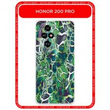 Чехол на Honor 200 Pro / Хонор 200 Про с принтом Зеленая кожа змеи