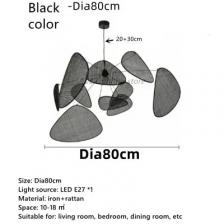 Люстра JIANKEXING из ротанга черная