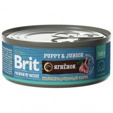 Корм для щенков Brit Premium всех пород с ягненком консервированный 100 г - 6 шт.