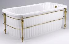 Ванна из искусственного камня Migliore Olivia 24378 174x80 белая, каркас бронза