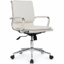 РИВА - RIVA Кресло для руководителя Riva Chair Hugo 6003-2SE белое, хром, экокожа