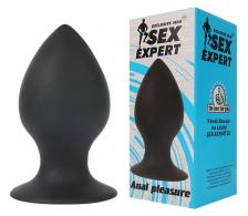 Анальная пробка Чёрная анальная втулка Sex Expert - 8 см.