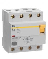 IEK Выключатель дифференциальный (УЗО) KARAT ВД3-63 4P 25А 30мА 6кА тип AC, MDV20-4-025-030 1 шт