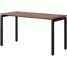 Стол письменный "Металлика" (1200x700x750 мм) объединяет благородную текстуру древесины с современным индустриальным дизайном. Столешница в оттенке "дуб крафт табачный" закреплена на П-образных металлических опорах цвета антрацит, создавая эффект парящей поверхности благодаря 22-миллиметровому зазору. Глубина 700 мм обеспечивает комфортное рабочее пространство для компьютера и документов. Два круглых кабель-канала по бокам помогают организовать провода, поддерживая аккуратность рабочей зоны. Металлический каркас с траверсами придает конструкции устойчивость, сохраняя визуальную легкость. Этот стол станет стильным решением для современных офисов и домашних кабинетов. Контраст теплого древесного оттенка с темным металлическим каркасом создает выразительный дизайн, где технологичность сочетается с природной эстетикой. Особенностью конструкции является эффект невесомости столешницы, достигаемый за счет продуманного крепления к траверсам.