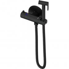 Смеситель с гигиеническим душем и термостатом встраиваемый Wonzon & Woghand, черный матовый WW-88819902-MB