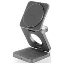 Беспроводное зарядное устройство uBear Balance 3 в 1, MagSafe, 25 Вт, серый (WL09SG31-ADM)