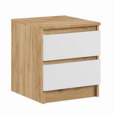 Тумба прикроватная Клик Мебель «Мадера 2», 400x420x554 мм, цвет дуб крафт золотой/белый