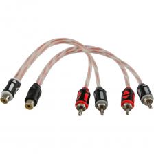 Кабели RCA разветвители. Y-коннектор.1 мама / 2 папы.Витая пара.Никелированные коннекторы.Гибкая ПВХ — изоляция.Длина — 0,2 метра.Комплект — 2 шт.Упаковка — пакет.