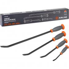 Набор монтировок с двухкомпонентной рукояткой PRO 4пр. (200, 300, 450, 600мм) AIRLINE ATAD008 Монтировка изготовлена из стали марки 45#. Артикул: ATAD008 Состав: металл/пластик Длина: 200-600мм