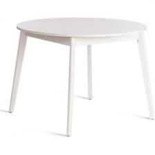 Кухонный стол вставка-бабочка Tetchair SVELTO (ЛДСП, Массив березы/Белый) (круглая столешница, 4 ножки)