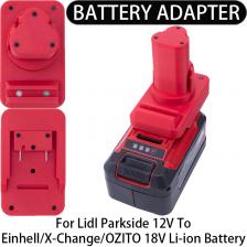 Адаптер/конвертер аккумулятора для литий-ионных инструментов Lidl Parkside 12 В в адаптер для литий-ионного аккумулятора Einhell/X-Change/OZITO 18 В, аксессуар для инструментов