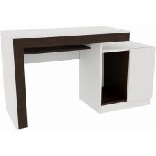 Компьютерный стол с ящиком и полкой Модена (Модена белый/венге) Woodville 563538 (прямоугольная столешница)
