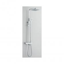 Душевая система с термостатическим смесителем MODERNO из латуни со складным изливом квадратной современной формы. Излив является в том числе переключателем на верхний душ. Благодаря такой конструкции, душевую систему можно использовать как с ванной, так и с душевым ограждением. Термостат не только защищает от ожогов и поддерживает выбранную температуру воды, но и экономит ее расход. Стойка для верхнего душа квадратного сечения L=1400мм телескопическая с возможностью установить на удобную для потребителя высоту, сделана из нержавеющей стали толщиной 1.5мм. Верхний душ квадратный 225х225мм с зеркальной хромированной поверхностью, ручной душ квадратный 93х100мм 1-функциональный в хроме, шланг из нержавеющей стали 1,5м, крепеж, держатель лейки хромирвоанный с возможностью регулировки по высоте и уголу наклона