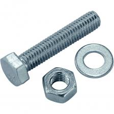Оцинкованный шестигранный болт Болт Tech-Krep DIN933 с шестигранной головкой, оцинкованный М8х150 + гайка + шайба 2 шт - пакет 136914