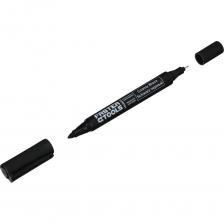 Маркер двухсторонний с наконечниками 0,6-1,2 ммИдеально подходит для маркировки поверхностейУстойчив ко многим растворителям и лакамМаркер с несмываемыми чернилами на водной основеСветостойкий, несмываемый и водонепроницаемый после высыханияРазмер 140x12мм