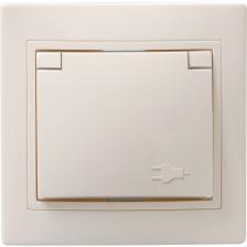 IEK ERK15-K33-16-DM Розетка 1местн. с з/к с крышкой 16А