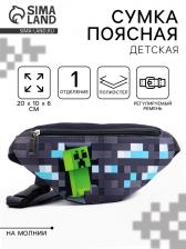 Сумка поясная детская «Пиксельный мир», 20x10x6 см