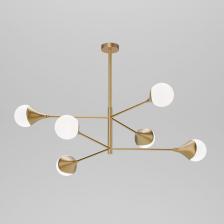 Создать качественное освещение вам поможет потолочная люстра с плафонами 60168/6 латунь. Простые минималистичные формы и сдержанные тона станут прекрасным дополнением для вашего интерьера.Люстра украсит потолок вашей гостиной и создаст полноценное освещение на площади 7 м?. В люстре рекомендуется использовать сменные лампы с цоколем G9 с максимальной мощностью 20 Вт. В производстве люстры использовали высококачественный металл с надежным защитным покрытием и закаленное стекло.