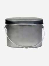 Котелок низкий 6,5 л титан с крышкой Роза ветров, Серебряный