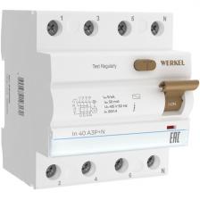 Устройство защитного отключения 3P+N 40 A 30 mА АС 6 kА Werkel W914P406 (a062565)