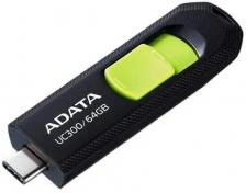 Флеш Диск A-Data 64Gb Type-C UC300 ACHO-UC300-64G-RBK/GN USB3.2 черный/зеленый ACHO-UC300-64G-RBK/GN