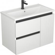 Тумба подвесная ParinoЦвет белый матовыйДва выдвижных ящика со встроенным доводчиком плавного закрывания, скрытого монтажаВерхний ящик с системой разделенияДверка плавное закрываниеВнутренняя отделка цвет зебраноПолка стеклоДополнительно необходимо приобрести раковину Mario 800 (ТМ Paola)Раковина в комплект не входит!!!