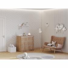 Комод с ящиками Polini kids Simple 1980, 804x505x797 мм, цвет дуб крафт золотой с белыми вставками