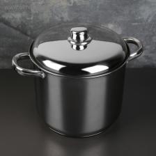 Кастрюля Magistro Grande, 7.1 л, металлическая крышка, капсульное дно, индукция, нержавеющая сталь