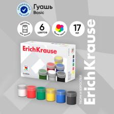 Гуашь 6 цветов x 17 мл ErichKrause, в картонной упаковке