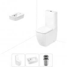 Комплексное предложение по специальной цене, включающее все необходимое для обустройства санузла / ванной комнаты. ГОТОВОЕ РЕШЕНИЕ ДЛЯ ТУАЛЕТНОЙ КОМНАТЫ Элегантный вид напольного унитаза позволяет гармонично вписаться в интерьер современного санузла или ванной комнаты, наполняя его атмосферой роскоши и уюта. Санитарный фарфор Lavinia Boho имеет более твердую и гладкую поверхность, нежели сантехнический фаянс. Система антивсплеск увеличивает гигиеничность использования изделия и делает уборку более быстрой и простой. Компактная подвесная раковина Lavinia Boho One (370 х 245 х 100) — оптимально подходит для небольших ванных комнат или гостевых санузлов. Дизайнерская сантехника изготовлена в едином стиле: изделия прекрасно дополняют друг друга и формируют органичный тандем с латунными сифонами, донными клапанами, выпусками, угловыми вентилями и элегантными аксессуарами.  