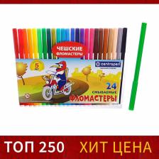 Фломастеры 24 цвета Centropen 7790 «Пингвины» пластиковый конверт, линия 1.0 мм