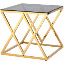 Журнальный стол Stool Group 55*55 ИНСИГНИЯ золото стекло smoke УТ000001505