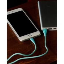 Дата-кабель Smartbuy 8pin кабель в резин. оплетке Gear, 1 м., <2А, св.зел. (iK-512RG lgreen), цена за 1 шт