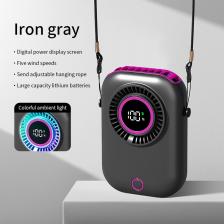 Портативный подвесной вентилятор на шею, мини-вентиляторы с регулируемым ремешком, безлопастной USB перезаряжаемый спортивный охлаждающий вентилятор для детей, путешествий 2025